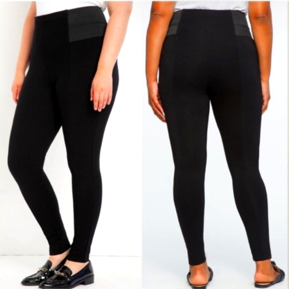 NWT Eloquii Womens Miracle Flawless Waistband Pointe Legging Pants Banded